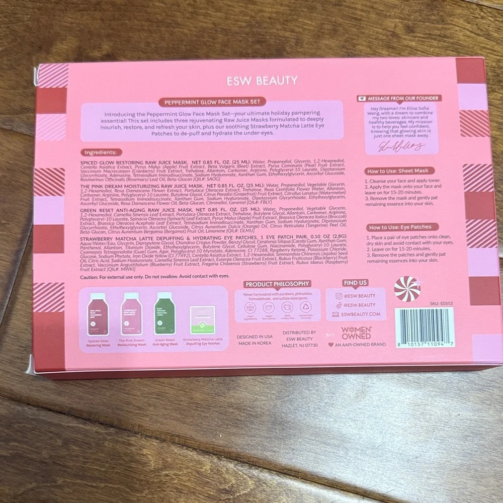 Peppermint Glow Face Mask Set - Pink and Green